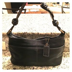 Black Leather Coach Handbag