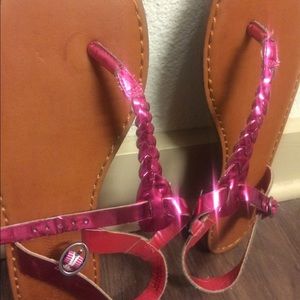 American Eagle pink sandals.