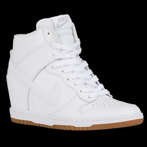 Womens Nike Sky Hi Dunks, White/White