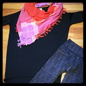 XXS Lularoe Irma tunic with leggings and scarf.