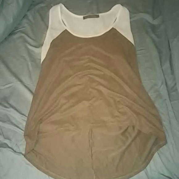 Finn and Clover cream and brown top