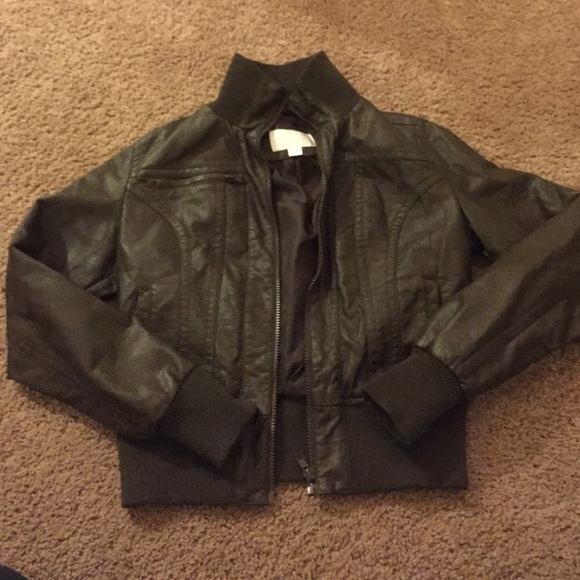 Dark brown leather jacket