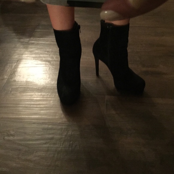 Black Platform Ankle Booties - Picture 2 of 3