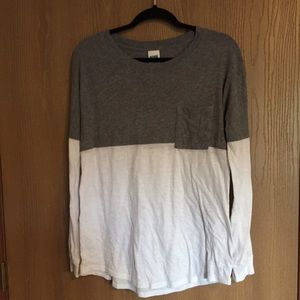 color block long sleeve shirt