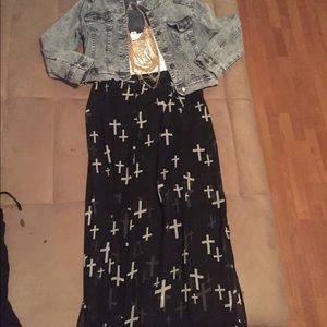 Black long skirt with white crosses ⚫️⚪️