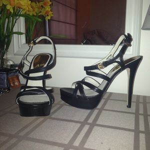 Michael Kors Black Strappy Sandal Heel NWOT