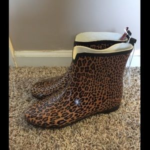 Leopard Ankle Rain Boots