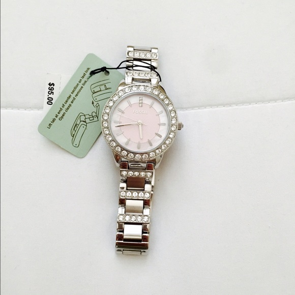 Fossil watch with rhinestones