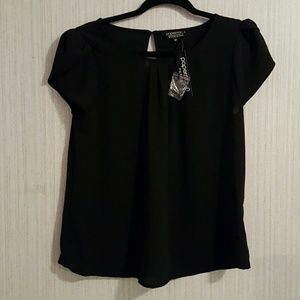 Black Papermoon bastille tulip sleeve blouse