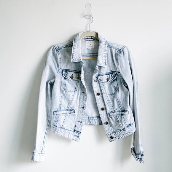 Acid wash denim jacket
