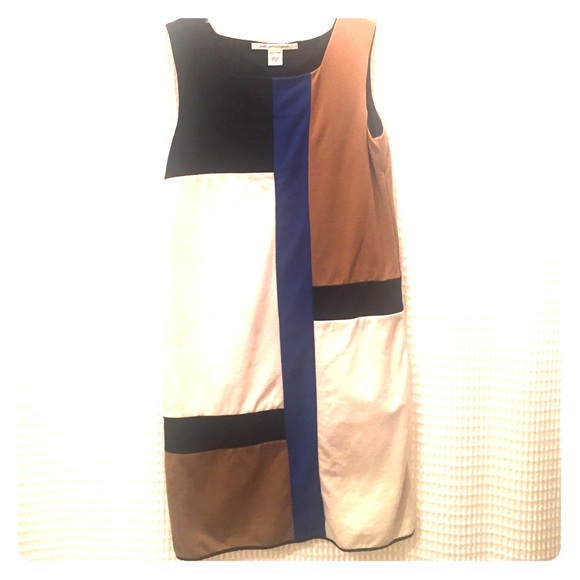 Diane Von Furstenburg color block shift dress