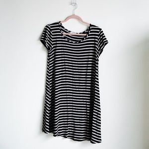 Black and white stripe mini dress