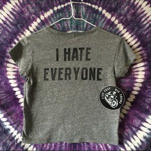 Brandy Melville Tops - Brandy Melville "I HATE EVERYONE" Shirt + Sticker Brandy Melville Tops - Brandy Melville "I HATE EVERYONE" Shirt + Sticker