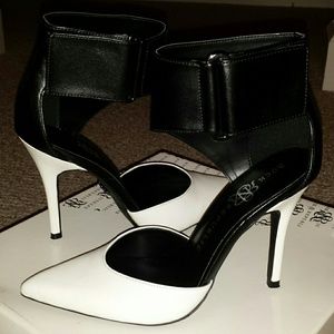 Heels 4 inch black and white