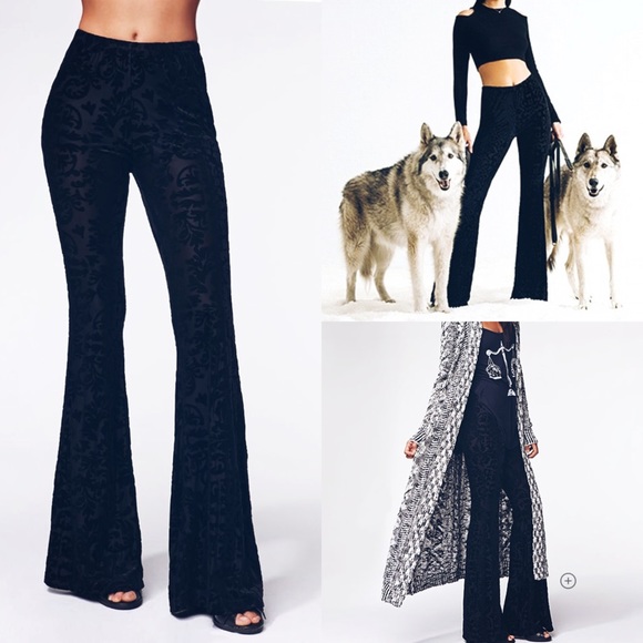Kendall & Kylie velvet burnout flares