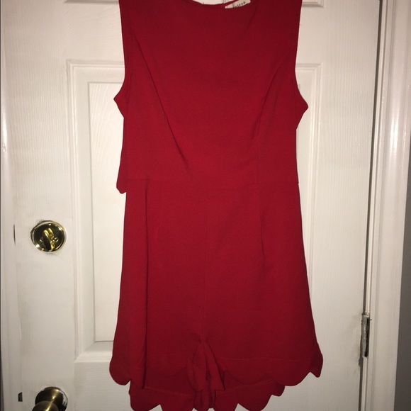 Red cut out romper