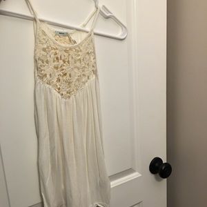 White flowy lace tank top