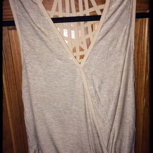 Chic Beige Front Cross Tank