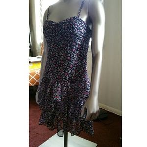 Express Floral Tiered Dress Small Removable Straps