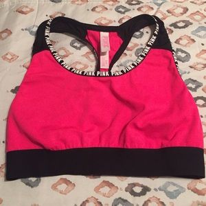 Vs Pink Logo Sports Bra Size Small Neon Color