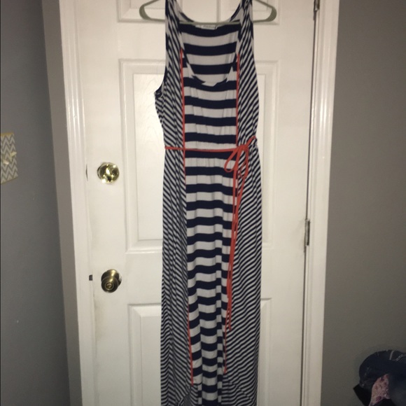 Maurice's plus size high low striped maxi