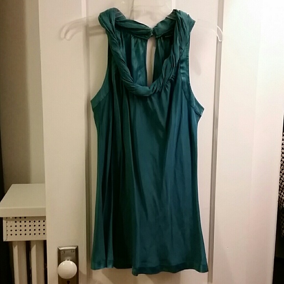 Banana Republic silk Grecian blouse turquoise