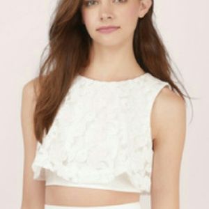 Wild heart lace crop top