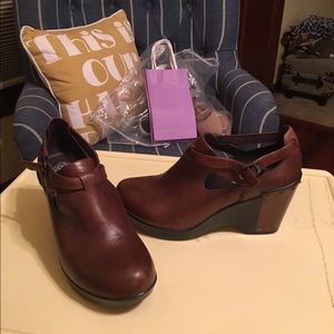 Dansko Brown Leather Wedge