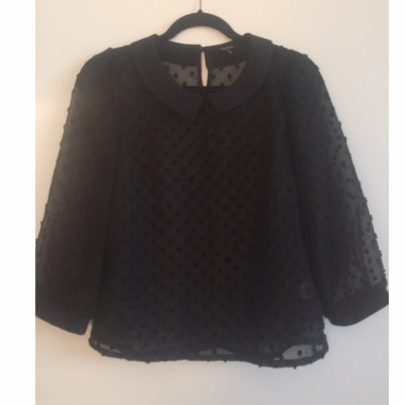Sheer Black Polka Dot Blouse