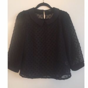 Sheer Black Polka Dot Blouse
