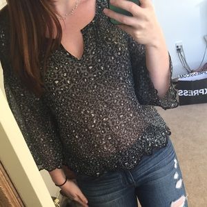 Leopard Print Flowy Blouse
