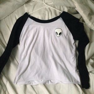 Alien patch baseball tee