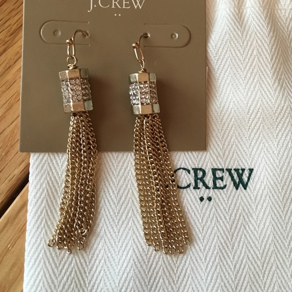 🎉HOST PICK🎉🎀NEW🎀J.Crew Pave Tassel Earrings - Picture 2 of 4