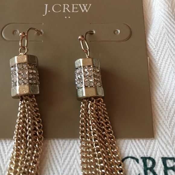 🎉HOST PICK🎉🎀NEW🎀J.Crew Pave Tassel Earrings - Picture 3 of 4