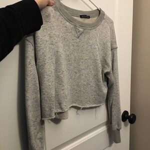 gray cropped sweater