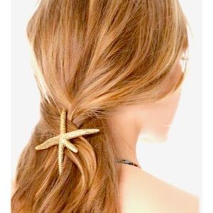 Gold Starfish Hair Clip Barrette