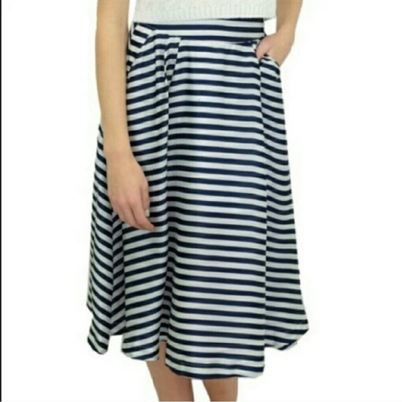 SALE!! Parisian Spring Midi Striped Skirt! - Picture 3 of 4
