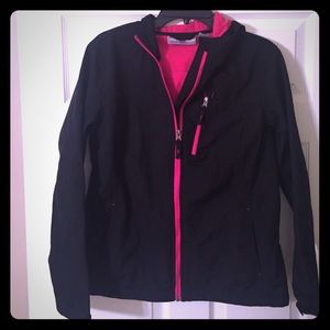 Zip up coat/jacket with a hood