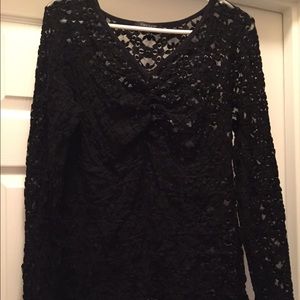 Black lace Karen Kane top