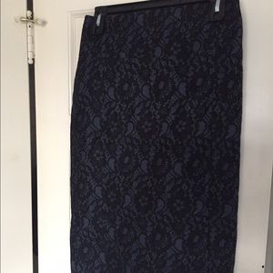 Express Lace Overlay Skirt