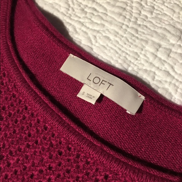LOFT cranberry sweater long sleeve size S - Picture 2 of 4