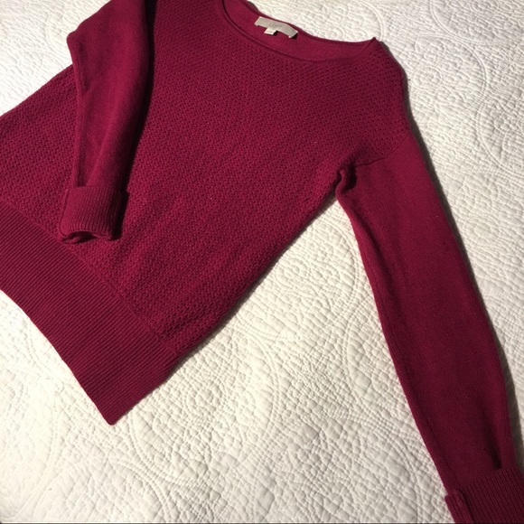 LOFT cranberry sweater long sleeve size S - Picture 4 of 4