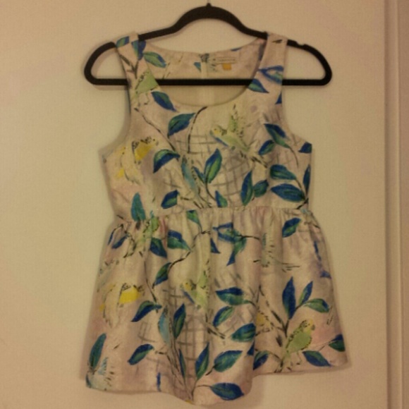 Anthropologie brocade peplum top