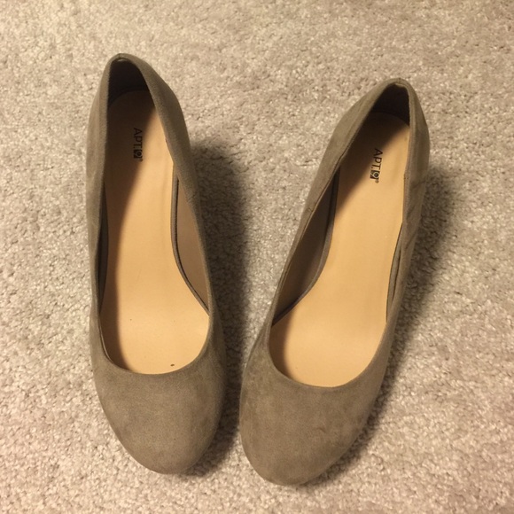 Taupe Suede Wedges