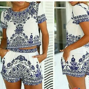 2 piece jump suit romper