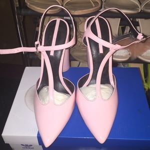 Zara t strap pink heels