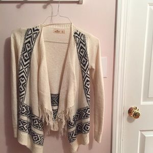 Cream and navy patterned cardigan