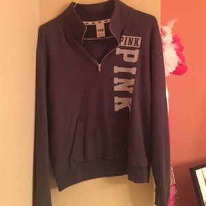 pink half zip