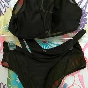 New 3 piece Black Mesh Bikini