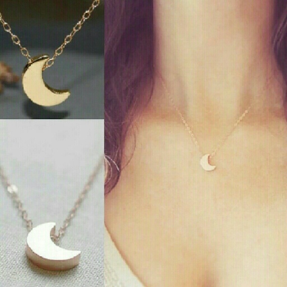 LuxuryFAB Jewelry - Dainty Crescent Moon Necklace (gold or silver)